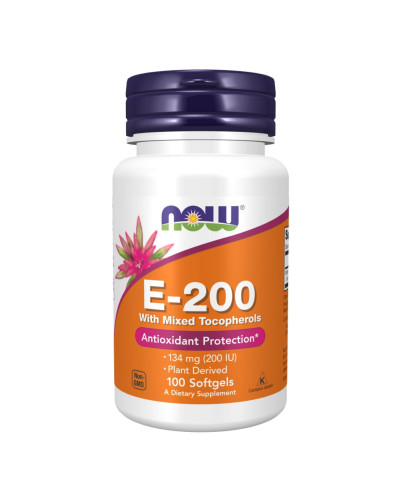 Вітамін Е з змішаними токоферолами, E-200 Mixed Tocopherols - 100 sgels