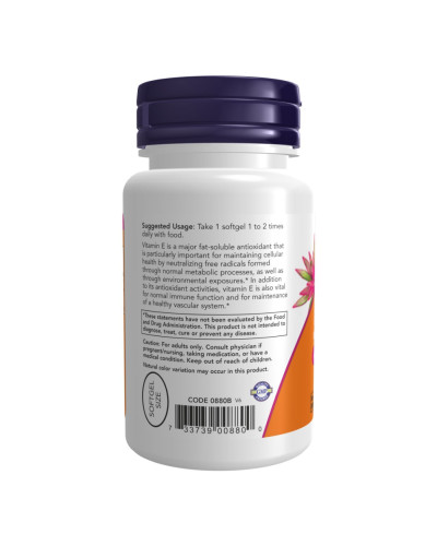 Вітамін Е з змішаними токоферолами, E-200 Mixed Tocopherols - 100 sgels