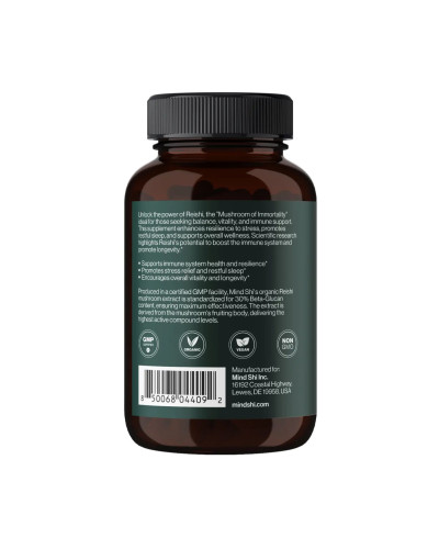 Рейші, Reishi Mushroom 1000 mg - 60 vegcaps
