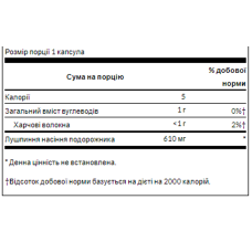 Лушпиння подорожника, Psyllium Husks 610mg - 300caps