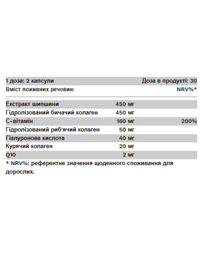 Комплекс колагену з гіалуроновою кислотою, Pure Glamour - 60 caps