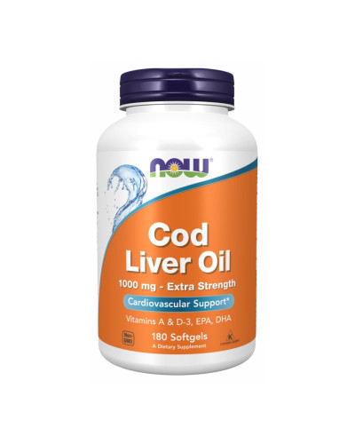 Олія печінки тріски, Cod Liver Oil 1000mg - 180 sgels