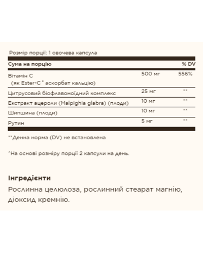 Вітамін С, Ester-C® Plus 500 mg Vitamin C - 250 vcaps