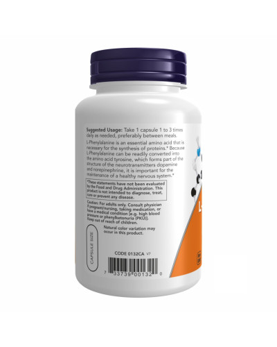 Л-Фенілаланін, PHENYLALANINE 500mg - 120 vcaps