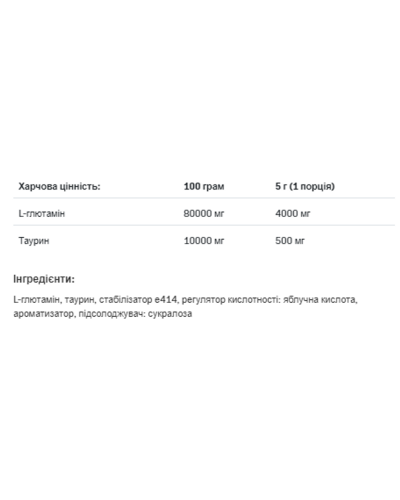 Глютамін, Glutamine Recovery Amino - 500g Lemon