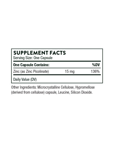 Цинк піколінат 15 мг, Thorne Zinc Picolinate 15 mg - 60 caps