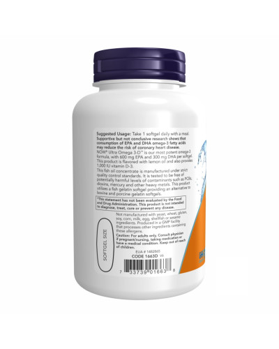 Омега-3 з вітаміном D-3, Ultra Omega 3-D Softgels - 90 fsg