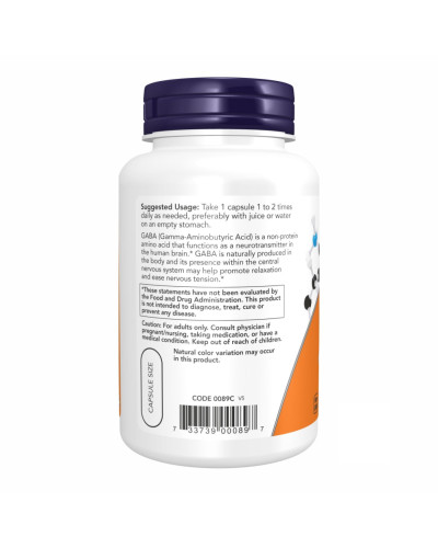 Габа, GABA 750mg - 100 vcaps