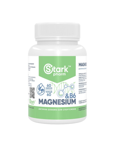 Магній і Вітамін В6, Stark Magnesium/B6 - 60 caps