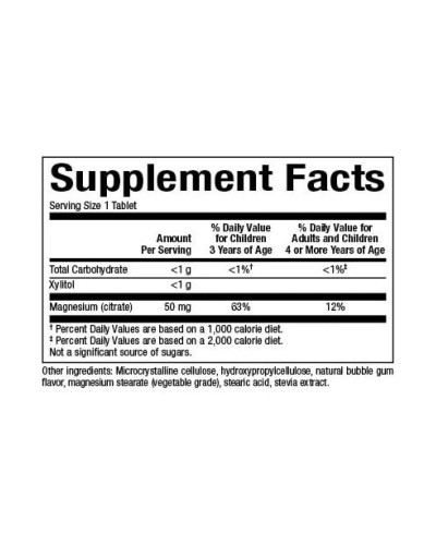 Magnesium Citrate 50mg - 60 tabs Bubble Gum