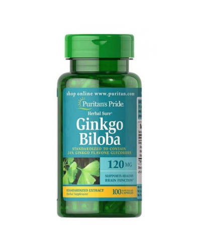 Гінкго Білоба, Ginkgo Biloba Standardized Extract 120mg - 100caps