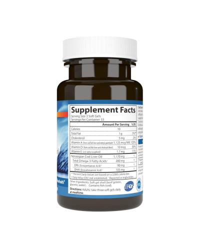 Жир печінки тріски, Cod Liver Oil - 100 mini softgels