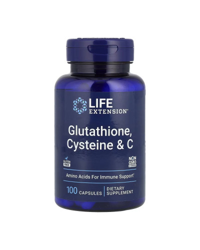 Глутатіон, Цистеїн і вітамін С, Glutathione Cysteine & C - 100 caps