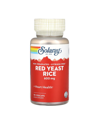 Червоний дріжджовий рис, Red Yeast Rice 600mg - 90 vcaps