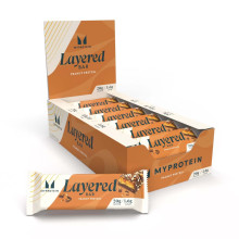 Протеїнові батончики, Layered Bar - 12x60g Chocolate Peanut Pretzel