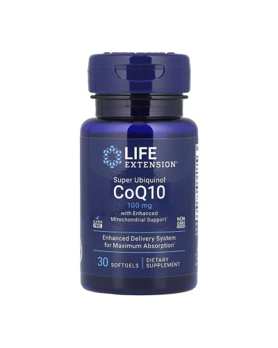 Коензим CoQ10 (Убіхінол), Super Ubiquinol CoQ10 with Enhanced Mitochondrial Support™ 100 mg - 30 softgels
