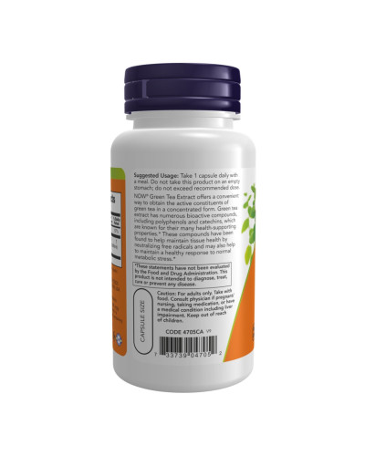 NOW Foods, екстракт зеленого чаю, 400 мг, 100 вегетаріанських капсул