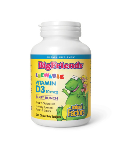 Vitamin D3 10 mcg (400 IU) - 250 tabs Berry Bunch