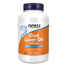 Риб'ячий жир з печінки тріски, Cod Liver Oil 650mg - 250 sgels