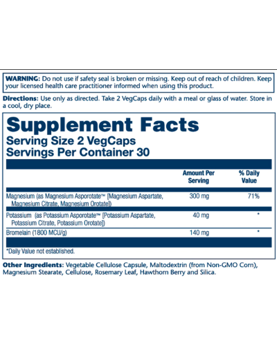 Магній та Калій Аспоротат, Magnesium & Potassium Asporotate - 60 vcaps