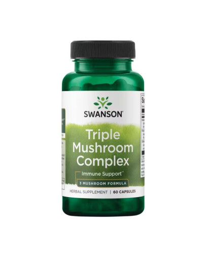 Гриби шиїтаке, майтаке, рейші, Triple Mushroom Complex 3 Mushroom Formula - 60 caps