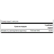 Beta-Carotene 25,000 IU (7,500 mcg RAE) - 100 Sgels