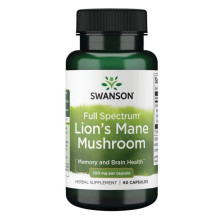 Їжовик гребінчастий, Ноотроп Lions Mane Mushroom 500mg - 60caps