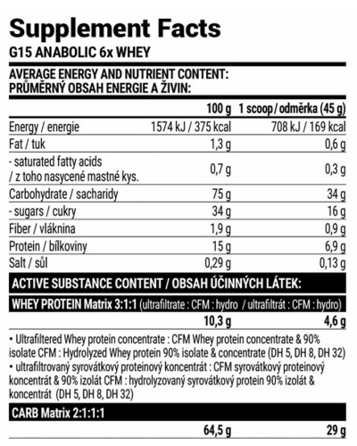 G15 Anabolic Gainer - 3000g Chocolate