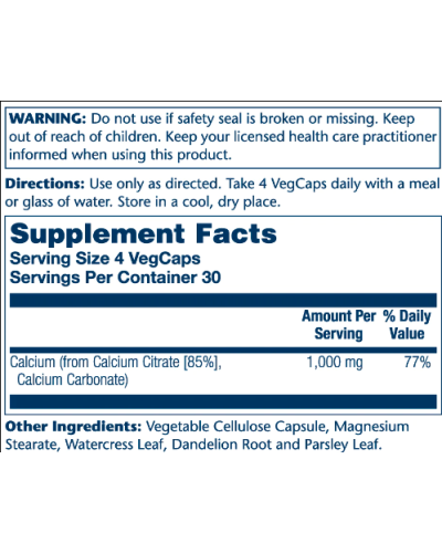 Calcium Citrate 1000mg - 120 vcaps