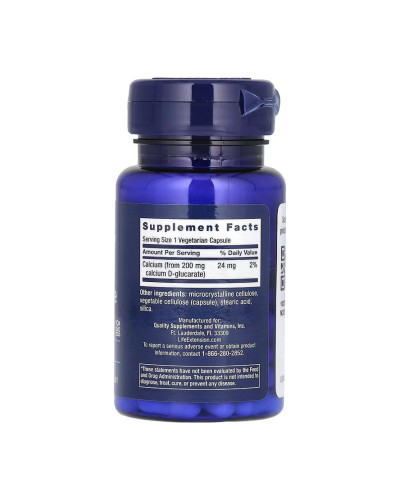 Кальцій Д-Глюкарат, Calcium D-Glucarate 200mg - 60 vcaps