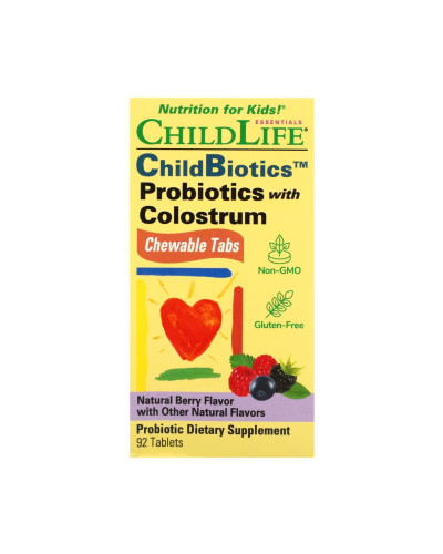 Пробітики для дітей з колострумом, Probiotics with Colostrum Chewable - 90 tabs Natural Berry