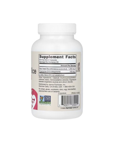 Червоний рис+ Коензим Q10, Red Yeast Rice + Co-Q10 600mg - 120 vcaps