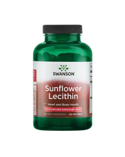 Соняшниковий лецитин, Sunflower Lecithin from Non-Gmo Sunflower Seeds 1200mg - 90 sgels