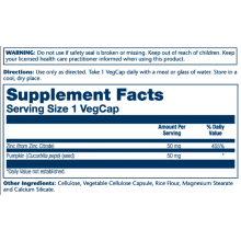 Zinc Citrate 50mg - 60 vcaps (Пошкоджена банка)