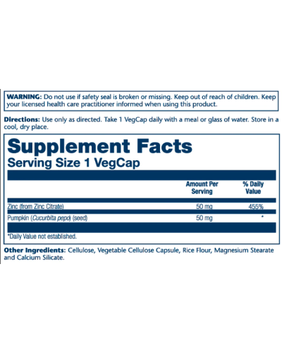 Zinc Citrate 50mg - 60 vcaps (Пошкоджена банка)