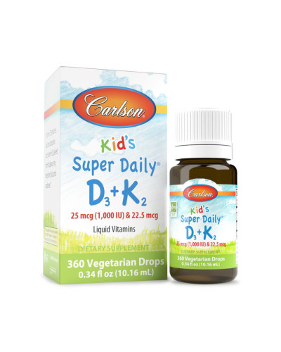 Вітаміни Д3+К2 для дітей, Kids Super Daily D3+K2 - 360 drops