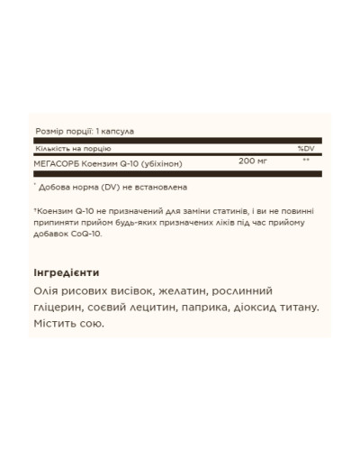 Megasorb CoQ-10 200mg - 60 softgels