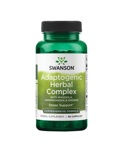 Адаптогенний трав'яний комплекс, Adaptogenic Herbal Complex (Rhodiola Ashwagandha Ginseng) - 60caps