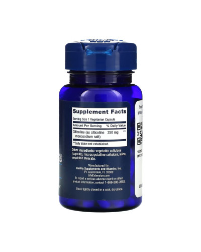 Life Extension, цитиколін (ЦДФ-холін), 60 вегетаріанських капсул