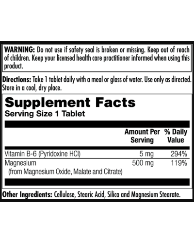 Комплекс магнію з Б6, Magnesium Sustained Release Triple Source 500mg - 100 tabs
