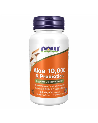 Алое з пробіотиками, Aloe Vera 10000 & Probiotics - 60 vcaps