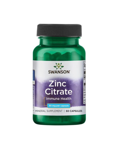 Цинк Цитрат, Zinc Citrate 30 mg - 60caps