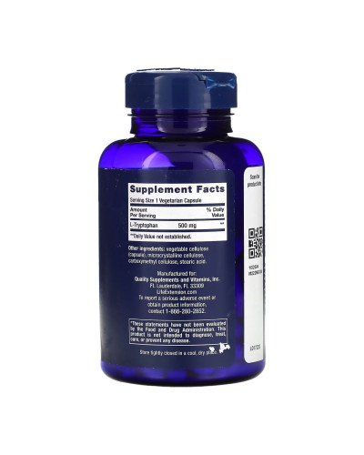 L-Триптофан, L-Tryptophan 500mg - 90 vcaps