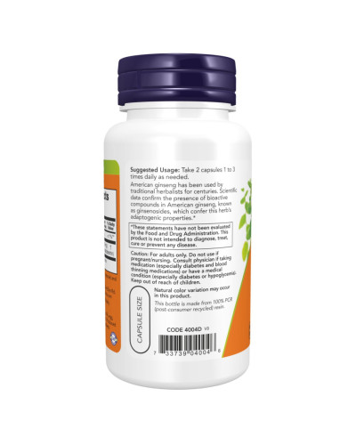 Американський женьшень, American Ginseng 500mg - 100 vcaps