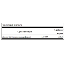Вітамін Д3, D-3 5000 - 250 softgels