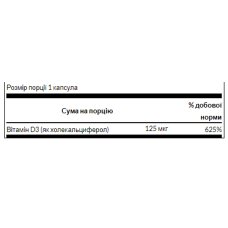 Вітамін Д3, D-3 5000 - 250 softgels