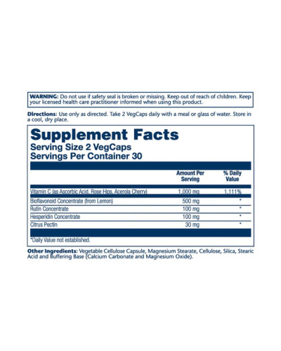 Буферизований вітамін С, Super Bio Vitamin C 1000mg - 250 vcaps
