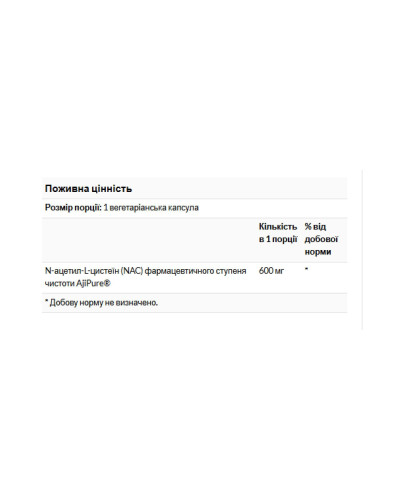 N-Acetyl L-Cysteine 600 mg - 60 caps