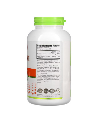 Аскорбат натрію, Sodium Ascorbate - 250 caps