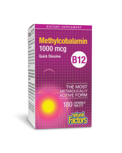 Вітамін B12 Метилкобаламін, B12 Methylcobalamin 1000 mcg - 180 tabs